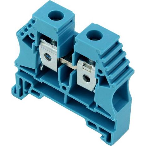 Bloc De Jonction 10mm² - Borne Er10 Bleue - 65a Max - Connexion à Vis Section Max 16mm² - Montage Sur Rail Din