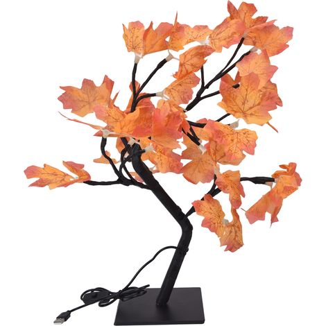 Arbre d'automne LED 24 lumières, perles de lumière chaude, Style romantique, alimentation USB jusqu'à Thanksgiving 5V (1/5)