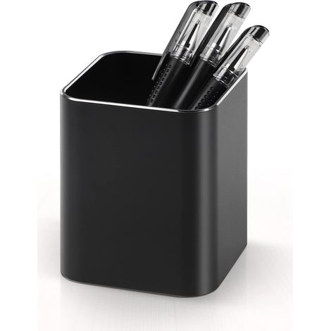 Pot à Crayon Carré en Métal, Porte Stylo Bureau Noir, Organiseur Pinceau Maquillage, Porte Stylo pour Enfant, Bureau, École, Maison (1/5)