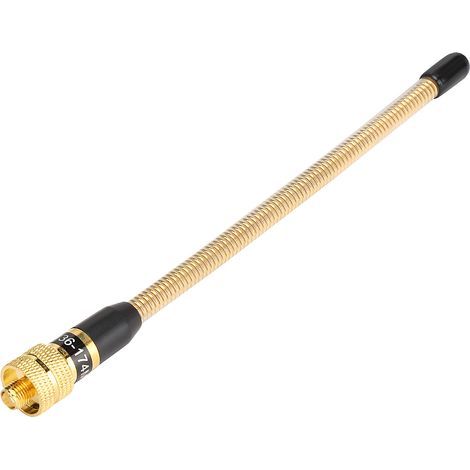 Antenne VHF flexible à ressort SMA femelle dorée pour radios talkie-walkie Kenwood/Baofeng/Puxing/TYT (1/5)