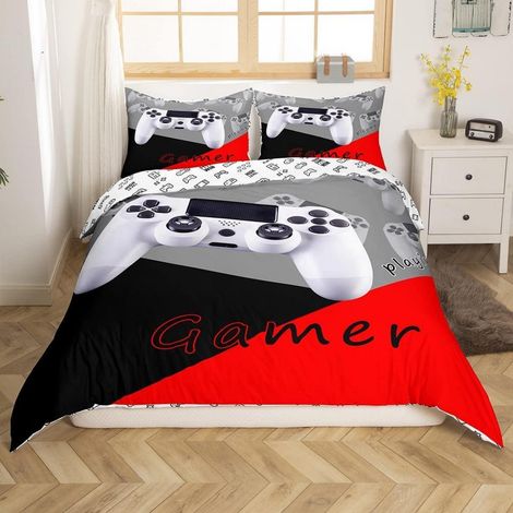 Ensemble de literie Gamer 135x200cm Microfibre Design Manette 3D pour enfants