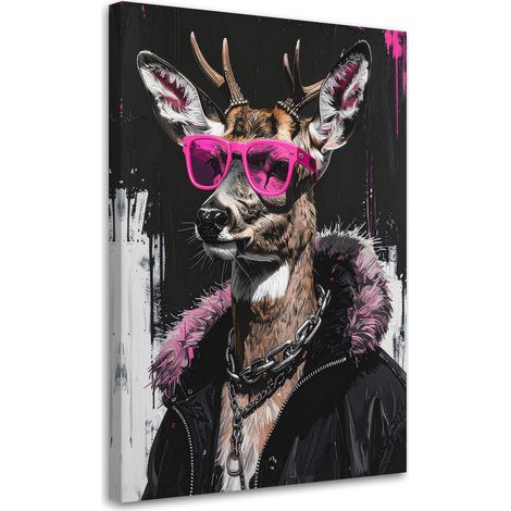 Wandbild Hirsch mit rosa Brille 20x30 (1/5)