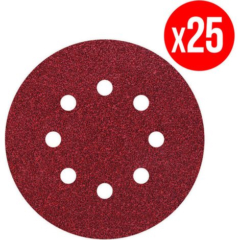 wolfcraft - Set da 25 dischi abrasivi autoadesivi per legno e metallo - Diametro 95 mm - Grana 80 - cod. 2070100