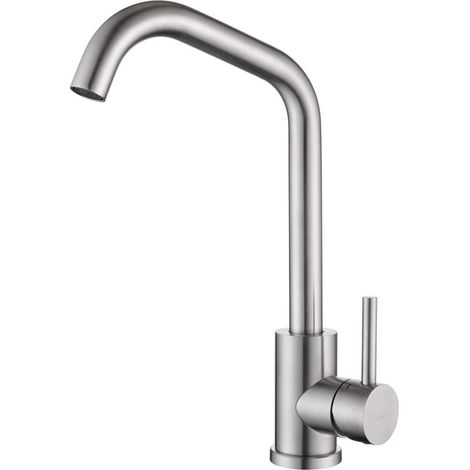 Robinet Cuisine en Acier Inoxydable Brossé, Mitigeur Evier Haute Pression, Robinet de Cuisine Pivotant à 360°, Robinettrie d'eau Chaud et Froid, Aérateur Démontable, Cartouche Céramique (1/5)
