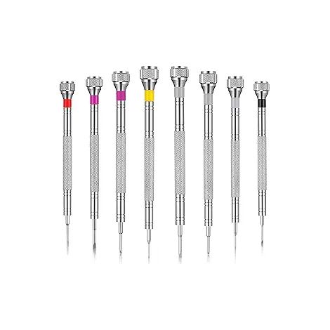 Lot de 5 tournevis de précision pour lunettes, mini tournevis cruciformes et plats, outillage de bricolage pour table de décoration, jeu d'embouts fins pour réparations délicates (1/4)