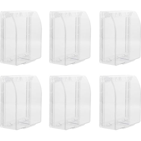 Lot de 6 Cache-prises Murales Étanches Type 86 en PC Protection Anti-éclaboussures et Couvercle Pivotant à 90 Degrés pour Salles de Bain et Balcons (1/5)