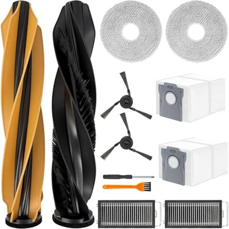Passendes Zubehör für Dreame X50 Ultra Complete/ L40s Pro Ultra / L50 Pro Ultra Ersatzteile: 2 Hauptbürsten, 2 Staubbeutel, 2 Reinigungstücher, 2 Filter, 2 Seitenbürsten (1/4)