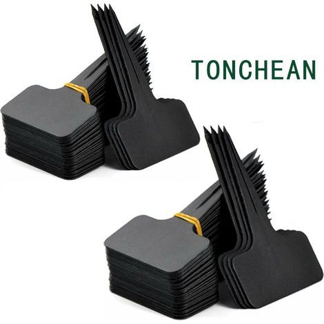 200 Pièces étiquettes de Plantes Durables étiquettes marqueurs T-type imperméable marqueurs T Tag plante - Premium Nursery Garden étiquettes - Eco Friendly - 12 couleurs (6 x 10cm)-noir--ARCAN (1/4)