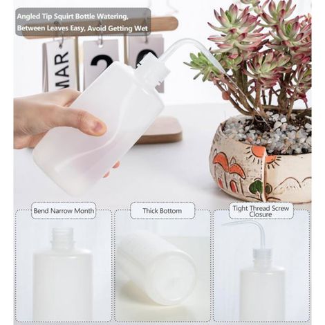 Lot de 2 flacons d'arrosage de 500 ml avec joint torique anti-fuite pour plantes d'intérieur, succulentes et cactus. Arrosoir (1/4)