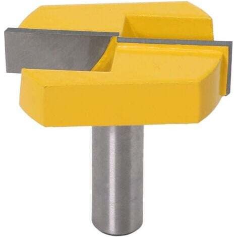 Fraise Defonceuse 8mm, Fraise Rabotage de Surface de Nettoyage de Fond, T-Track Routeur à Rainure en T Forme Routeur Bits, 8x57mm en Bas, Lame Jaune -- (1/5)