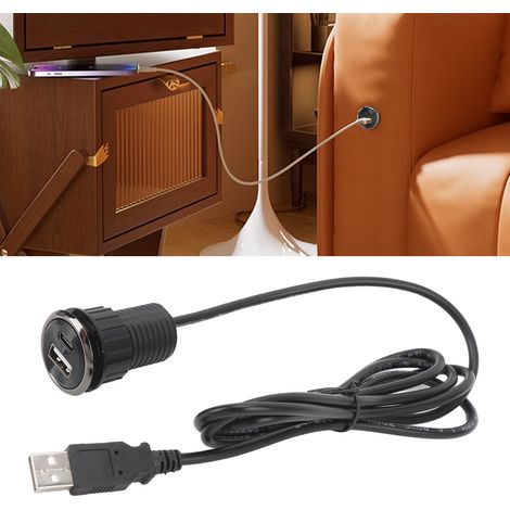 Versenkte Tischdurchführung mit 2 USB-C Typ-C Ladeanschlüssen für Konferenztische und organisierte Arbeitsbereiche (1/5)