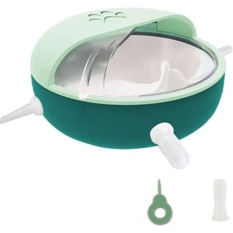 Mangeoire pour Chiots en Silicone, Bol à Lait pour Animaux de Compagnie à Plusieurs bouches avec 4 mamelons, Bol à Bulles Auto-alimenté pour Allaitement bionique en Silicone pour Chaton(Vert) (1/5)