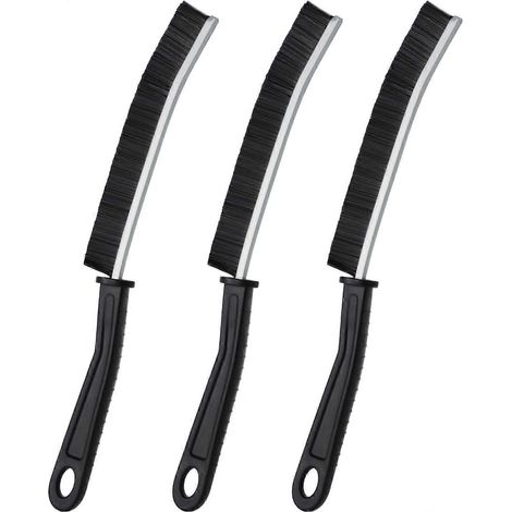 Brosse de nettoyage pour joints et rainures de carrelage avec support en aluminium et tête à angle de 15° (1/5)