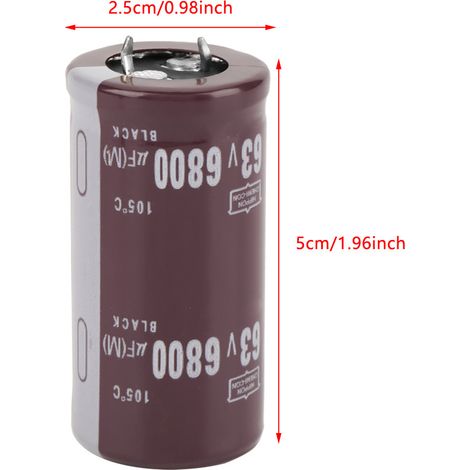 2 condensateurs électrolytiques 63 V 6800 µF, 25 mm × 50 mm (1/4)
