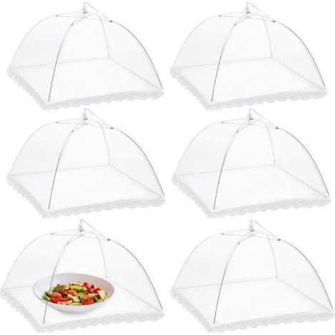 GABRIELLE 6pcs Cloche Alimentaire Pliable Anti-mouche Couvercle de Nourriture en Maille Pliant Tente Parapluie Anti-insectes Anti-moustiques Protection pour Barbecue Pique-nique Aliments (1/5)