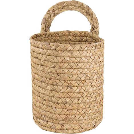 Panier de rangement suspendu élégant en jonc mer tressé pour produits chimiques plantes (1/5)