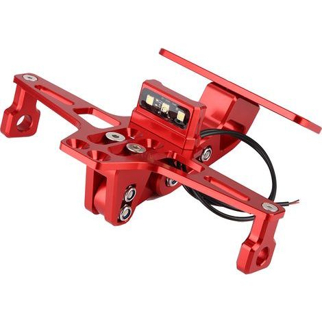 Motorcycle Tail Support, Universal Aluminum Motorcycle Rear License Plate Mounting Bracket with LED Light