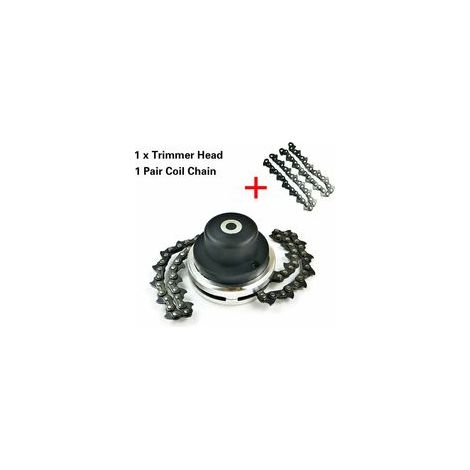 Tête de coupe-bordures à chaîne (articulation universelle), Motorsense, coupe-bordures, tête de coupe-bordures à chaîne pour tondeuse à gazon + 1 paire de chaînes (1/5)