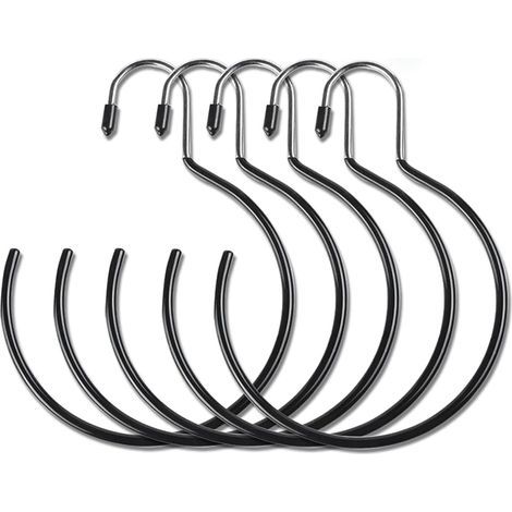 CCYKXA Scarf Hanger, 5 Pieces Round Tie Belt Hangers Scarf Holder Closet Hook Ring for Tie Belts Shawl Hat Ring Scarf Hanger Belt Holder Hat Bag Organizer Hanger