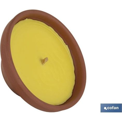 Bougie parfumée à la citronnelle 300 g en pot en terre cuite, durée de combustion : 20 heures (1/3)