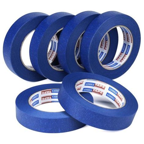 Ruban de masquage, Ruban Adhésif de Peintres Bleu pour Décoration, Bande de Masquage pour étiquetage, Artisanat, Intérieur et Extérieur,18mm x 50m,Lot de 6 rouleaux (1/5)