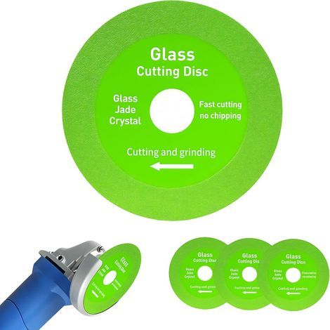100mm Glass Cutting Blades – Pack of 4 – Diamond Material, Green – Cuts Glass and Ceramics