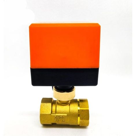 Vanne à boisseau sphérique électrique en laiton, électrovanne de chauffage par le sol à deux voies pour climatisation, adaptée pour DN20, AC220V trois fils deux commandes 4N (1/5)