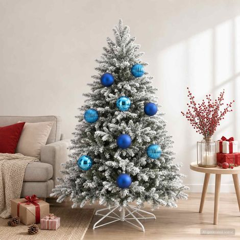 vidaXL Lot de boules de Noël XXL 4 pc Bleu Ø 20 cm Plastique (1/5)