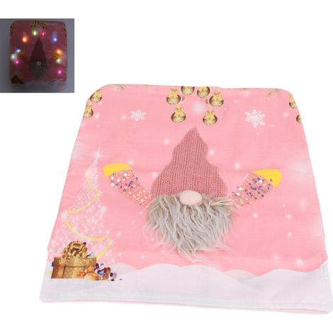 Housse de chaise de Noël pour salon de beauté et spa, décoration raffinée pour dossier de chaise de salle à manger rose clair (1/5)