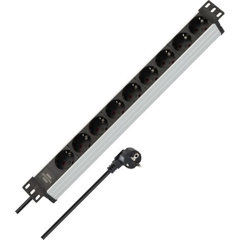 Brennenstuhl 1390007009 Steckdosenleiste 19 Zoll 9fach Silber, Schwarz Schutzkontakt 1 St. (1/4)