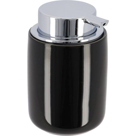 Dolomit seifenspender rund chrom pumpe 235 ml - schwarz - Tendance
