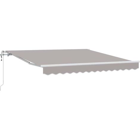 Retractable Awning Manual Light Grey 300 x 250 cm Fabric vidaXL