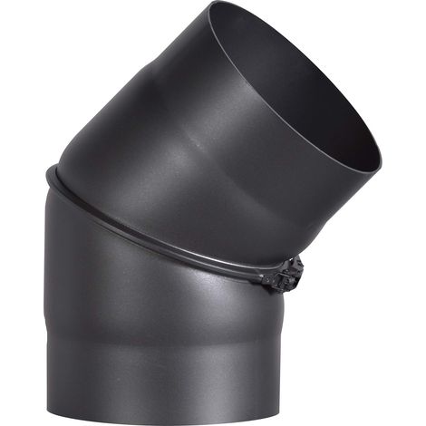 FIREFIX O110/5 R150/B45 - Tubo per stufa in acciaio spesso 2 mm (tubo fumo) con diametro di 150 mm, per stufe e fuochi d'artificio, Senotherm, regolabile da 0 a 45 gradi, senza sportello di pulizia, c