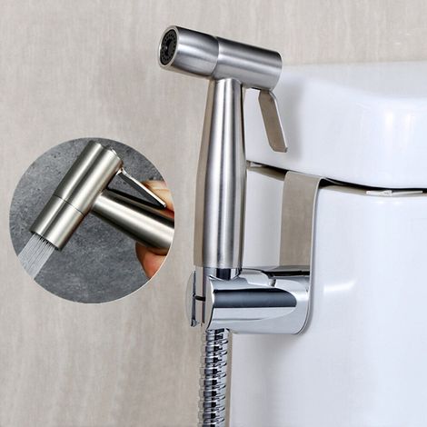 Bidet Brause mit Halter Edelstahl WC Hand Duschkopf Intim Hygiene Dusche Bad Set