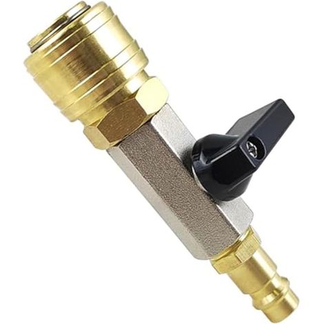 Vanne d'arrêt d'air comprimé 1/4" pour systèmes pneumatiques avec raccord rapide compresseurs et tuyaux - (1/4)