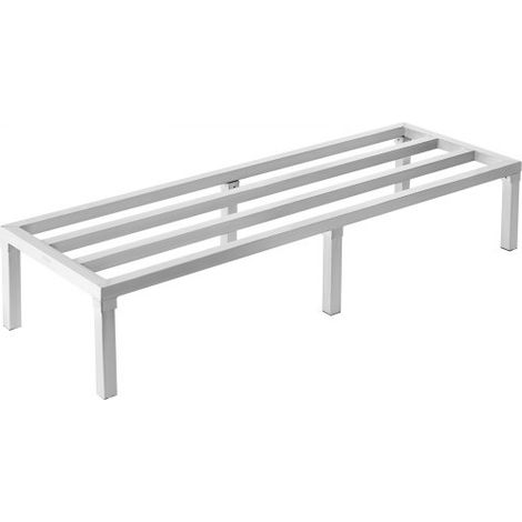 Estante de Estiba de Aluminio 152,4x50,8x30,5 cm Estante de Almacenamiento Comercial Carga de 817,2 kg Totalmente Soldada para Almacenamiento de Alimentos en Suelo, en Restaurantes, Garajes (1/5)