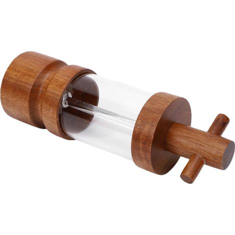 Macina sale e spezie manuale in legno. Esalta gli aromi. Macinatura regolabile. Acrilico trasparente. Naturale. (1/5)