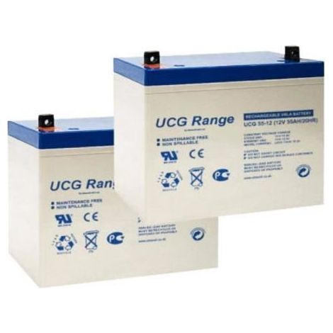 Lot de 2 batterie gel solaire 12V 55Ah UCG Ultracell