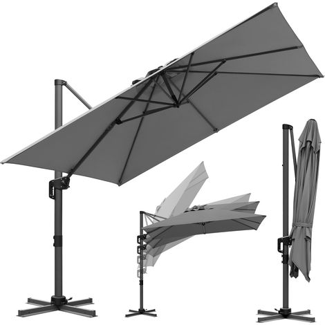 TolleTour Sombrilla gris Ø300 cm: diseño moderno para terrazas.