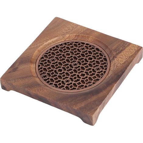 Dessous de plat carré en noyer, accessoire de thé innovant pour la maison (1/5)