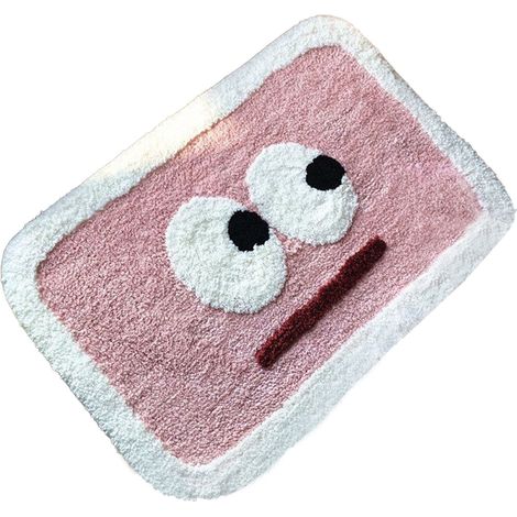Tapis d'intérieur absorbant l'eau, idéal pour la maison, la salle de bain et les toilettes. Joli motif yeux roses, 40 x 60 cm / 15,7 x 23,6 pouces. (1/5)