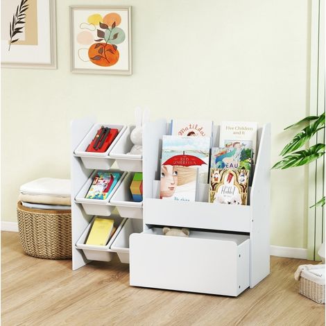 MEUBLIV Kinderregal 100 x 30 x 80 cm weiß – Aufbewahrung mit Boxen, ohne Matratze (1/5)