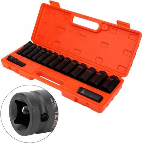 BUSSOLE ESAGONALI PER PISTOLA AVVITATORE 15pz ATTACCO 1/2" 10-32mm (1/5)