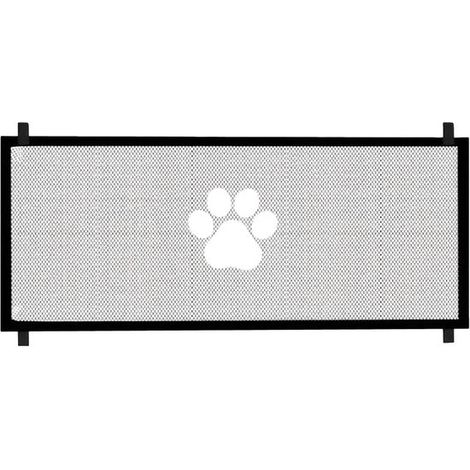 Valla para mascotas, Puerta flexible para mascotas para escaleras, Puerta de seguridad ajustable para mascotas, 18078 cm, Negro (1/5)