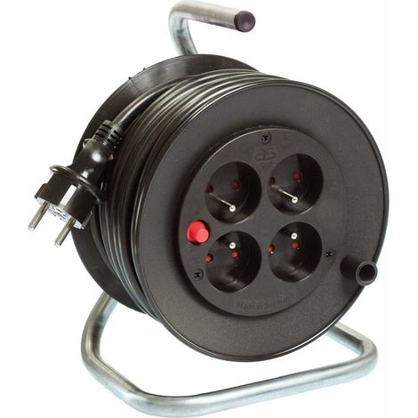 as-schwabe Rallonge enrouleur 15 mètres 4 prises 230V