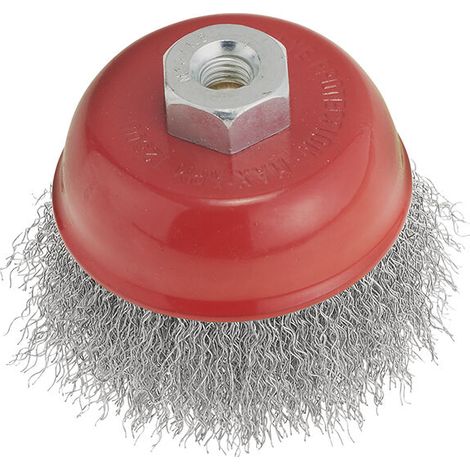 Brosse coupelle inox en fil metallique 120 mm m14 pour meuleuse