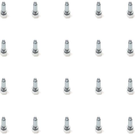 Emuca – Lot de 20 vérins de réglage pour meubles – Base hexagonale M6 – Réglage 18mm – Acier pour meubles en bois dur
