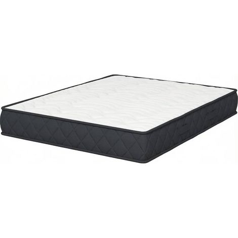 Colchón de espuma viscoelástica 160x200 cm para 2 personas 20 cm blanco y gris HOMVRA (1/5)