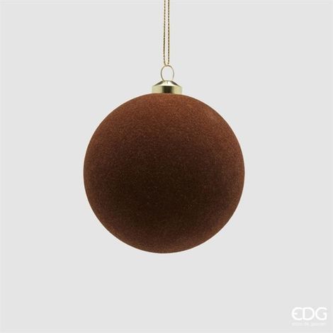 EDG Enzo De Gasperi Palline di Natale in Velluto Dark Brown Ø8 cm – Set 8 Pezzi (1/2)