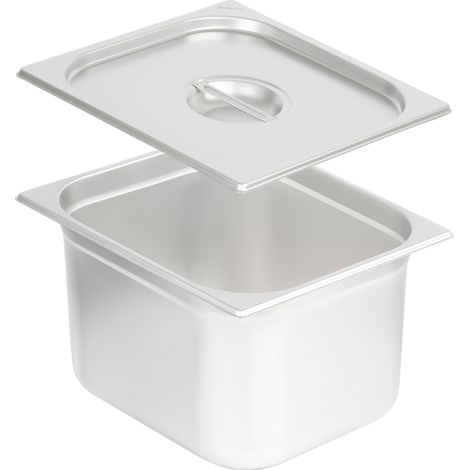 Mahlzeit Contenitore GN 2/3 con coperchio Altezza 200 mm Diverse dimensioni, in acciaio inox